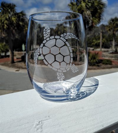 Etched Stemless Glass